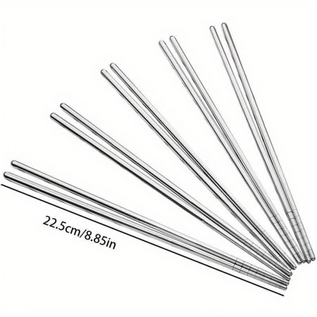Aerial baby Chopsticks 4Pairs 304 Stainless Steel Chopsticks, Reusable Chopsticks, Dishwasher Safe