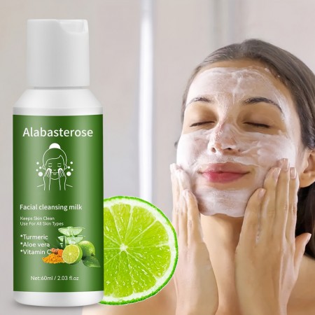 Alabasterose Facial cleansing milk Lemon Facial Cleanser - Contains Turmeric And Aloe Extract
