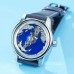 Avowaland Watches Men's Automatic Mechanical Watch - Unique Skeleton Design with World Map & Anchor Dial, Stainless Steel Case, Blue Faux Leather Strap - Business Casual, Non-Electric, Perfect Valentine's Gift for Him