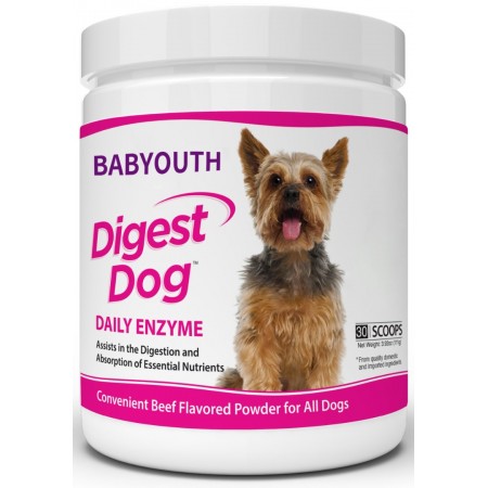 Babyouth Enzyme preparations for veterinary purposes Dog Digestive Pancreatic Enzyme Blend with Pumpkin and Fennel to Support The Pancreas and Healthy Digestion with Pancreatin, Beef Flavored Powder for Dogs 