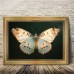 Bellcat Picture Frames  White Butterfly Canvas Wall Art with Vintage Golden Frame, Wall Decor for Living Room - 29.97cm x 39.88cm Single Piece Butterfly Print