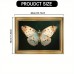 Bellcat Picture Frames  White Butterfly Canvas Wall Art with Vintage Golden Frame, Wall Decor for Living Room - 29.97cm x 39.88cm Single Piece Butterfly Print