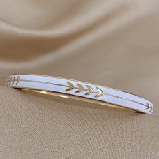 Biasea Bracelets Fashion Stainless Steel Arrow Bracelet, Cuff Bangle with White Enamel