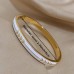 Biasea Bracelets Fashion Stainless Steel Arrow Bracelet, Cuff Bangle with White Enamel
