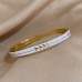 Biasea Bracelets Fashion Stainless Steel Arrow Bracelet, Cuff Bangle with White Enamel