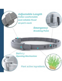 Curvecity Antiparasitic collars for animals Flea and Tick Collar for Large Dog, Prevention and Control of Pests on Dogs, Safe Natural Ingredients Protection, Waterproof, Free Flea Drop and Comb 2-Pack