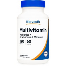 Diaryouth Vitamins Multivitamin with Probiotics 120 Vegetarian Capsules - Packed with Vitamins & Minerals