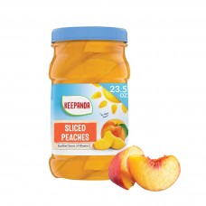 Keepanda Canned fruits and vegetables Dole Fruit Jars, Yellow Cling Sliced Peaches in 100% Fruit Juice, Gluten Free, Pantry Staples, Resealable Jars 