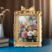 Lifebeliever Picture Frames Vintage American Copper Golden Frame, Rectangular Sculpted Floral Art Single Picture Frame for Home Decor, Living Room Wall Art