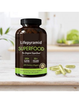 Lifepyramid Dietary supplements Original Superfood Capsules, Superfood Reds and Greens, All-Natural Whole Food Dietary Supplement, Non-GMO, Gluten Free, Vegan, No Soy