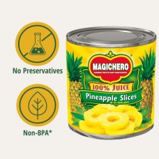 Magichero Canned fruits and vegetables Sliced Pineapple in 100% Juice, Canned Fruit 12pcs