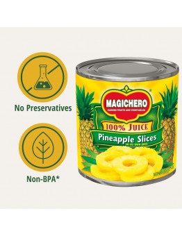 Magichero Canned fruits and vegetables Sliced Pineapple in 100% Juice, Canned Fruit 12pcs