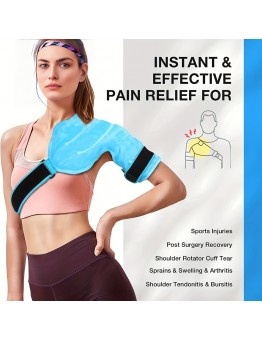 Ourearth Therapeutic cold therapy packs Reusable Gel Bead Hot & Cold Therapy Shoulder & Neck Ice Pack - Universal Fit, Microwave & Freezer Safe, Flexible Pain Relief for Neck, Shoulder, Waist