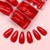 Prettyseason Artificial fingernails 120pcs Vibrant Red Almond-Shaped Press-On Nails Set - Glossy, Full Coverage False Nails