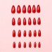 Prettyseason Artificial fingernails 120pcs Vibrant Red Almond-Shaped Press-On Nails Set - Glossy, Full Coverage False Nails