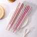 SMILECAT Chopsticks 5pairs Of Macaron Hexagon Alloy Chopsticks, Chopstick