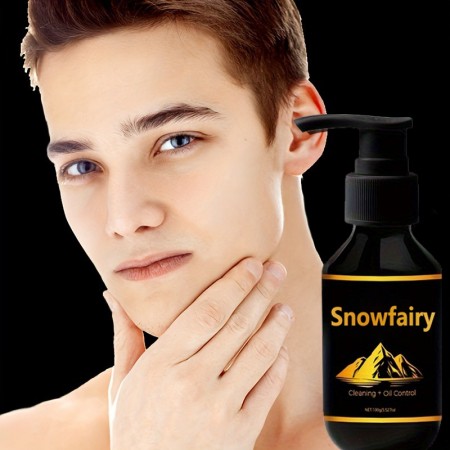 Snowfairy Facial cleansing milk Men's Hydrating Facial Cleanser, Pore Cleansing Foam for Oily Skin, Alcohol-Free Gentle