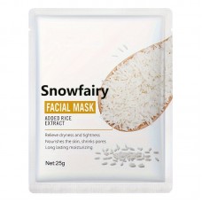 Snowfairy Facial beauty masks Rice Extract Face Masks 6-Pack, Deep Hydration & Firming, Alcohol-Free Moisturizing Sheet 10pcs
