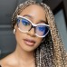 Supershark Eyeglasses European Style Cat Eye Eyeglasses for Men and Women, Full Rim Plastic Frame, Anti-Blue Light AC Lens, Fashionable Non-Prescription Glasses