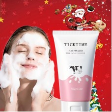 Ticktime Facial cleansing milk 100ml Hymey's Amino Acid Milk Facial Cleanser - Rich & Dense Foam, Alcohol-Free, Unscented, Moisturizing Glycerin-Infused, Ideal for All Skin Types, Perfect Holiday Gift & Christmas Stocking Stuffer
