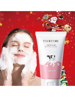 Ticktime Facial cleansing milk 100ml Hymey's Amino Acid Milk Facial Cleanser - Rich & Dense Foam, Alcohol-Free, Unscented, Moisturizing Glycerin-Infused, Ideal for All Skin Types, Perfect Holiday Gift & Christmas Stocking Stuffer