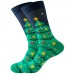 Smilesky Socks 3 Pair Of Men's Christmas Tree Pattern Crew Socks, Comfy Breathable