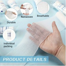 Green Crane Surgical bandages 10 Pack Elastic PBT Gauze Bandages - Stretchable Medical Bandage Rolls for Wound Care, First Aid, Surgery After-Care, Breathable Non-Woven, 2.36 in x 236 in 