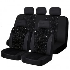 Supermonster Fitted automotive seat covers  Luxury Black Diamond Car Seat Covers Set - Premium Fit, Durable Polyester, Easy Care