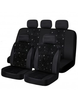 Supermonster Fitted automotive seat covers  Luxury Black Diamond Car Seat Covers Set - Premium Fit, Durable Polyester, Easy Care