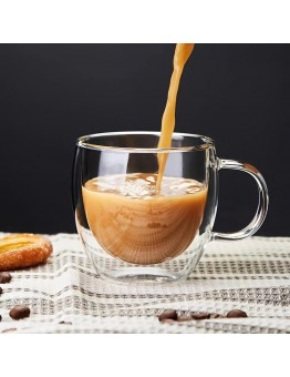 UDIARY Coffee cups 4pcs Double-Walled Insulated Glass Coffee Mugs - Heat Resistant, 250ml
