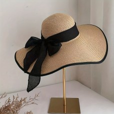 Oraclebone Hats Stylish Wide Brim Bowknot Sun Hat - Breathable, Casual, Sun Protection