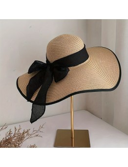 Oraclebone Hats Stylish Wide Brim Bowknot Sun Hat - Breathable, Casual, Sun Protection