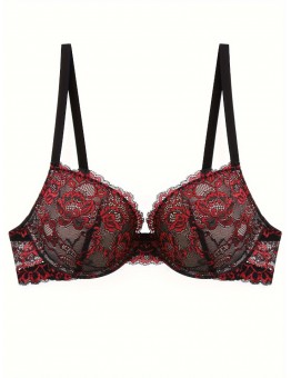 Oraclebone Bras Romantic Floral Embroidered Lace Push-Up Bra - Retro Style with Underwire