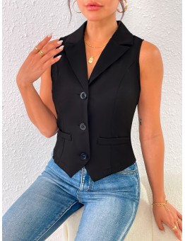 Smilesky Vest elegant women's sleeveless vest-collar fashion items