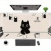Whitehare Desk mats 1pc Kawaii Black Cat Desk Mat, Large Extended , Polyester