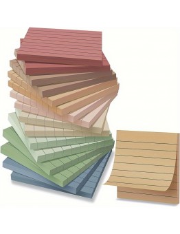 Whitehare Stationery Vintage Style 7.62x7.62 cm Lined Self-Stick Notes, 24 Pads, 720 Sheets High