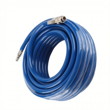 Topelephant Flexible tubes of plastic 15M Blue Flexible Pneumatic PVC Hose with Quick Connector