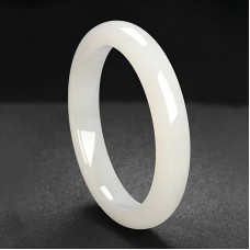 Onlyqueen Bracelets Elegant Natural White Jade Bracelet - Perfect for Daily Wear
