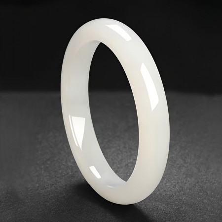Onlyqueen Bracelets Elegant Natural White Jade Bracelet - Perfect for Daily Wear