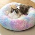 Elfhorse Pet cushions Round Comfortable Cat Mat - Colorful Fade Color Plush Pet Nest for Cats