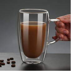 Whitedeer Coffee cups Double-Walled Glass Coffee Mugs with Handles