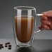 Whitedeer Coffee cups Double-Walled Glass Coffee Mugs with Handles