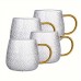 Whitedeer Glass mugs 4pcs Set Hammered Texture Glass Cups Whitedeer Glass mugs 4pcs Set Hammered Texture Glass Cups