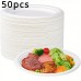 Whitedeer Disposable table plates 50-Pack White Paper Plates for Camping and Dining, Biodegradable
