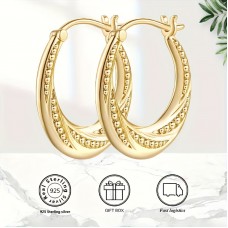 UHOT Earrings  Golden-plated, Stylish Beaded Spiral Earrings 2pcs