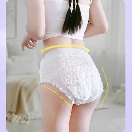 Nutritiontree Menstrual underwear Women's Overnight Disposable Menstrual Panties with Built-in Sanitary Pads, Unscented, Leak-Proof Period Underwear 5pcs