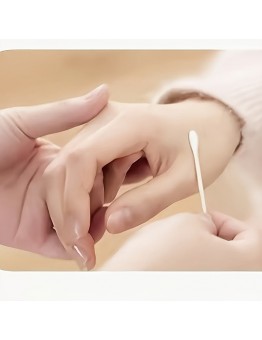 Smile moon Cotton sticks for medical purposes 100pcs Double-headed Flower and Wood Stick Sign, Disposable Daily Cleaning Stick, Portable Packaging