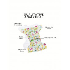 Snowhale Baby diapers 10Pcs Adjustable Baby Reusable Cloth Diapers, 100% Polyester, Casual Cartoon Pattern