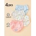 Miraclenjoy Baby diapers 4pcs Pure Baby Diapers 95% Medium Elastic Cute Cartoon Print Triangle Pants Suitable for Children Over 3 Years 