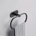 Nicespce Towel racks Black Stainless Steel Oval Towel Ring Rail Holder Wall Mounted Hand Towel Rack Bath